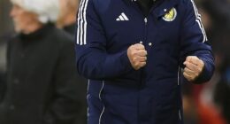 Clarke celebrates as Scotland secure victory over Greece to keep them joint-top of their World Cup qualifying group