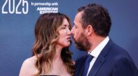 Adam Sandler got caught in an awkward kiss with his longtime wife Jackie Sandler while attending the London premiere of his film Jay Kelly