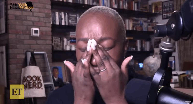 Joy Reid crying.