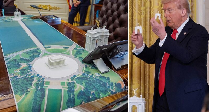 Donald Trump has unveiled his latest grandiose project to reshape the nation's capital. The president announced he would be overseeing the construction of a grand arch to celebrate America's 250th birthday. Its striking resemblance to the Arc de Triumph in Paris has led to it being nicknamed the 'Arc de Trump.'