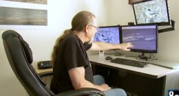 Joerg Arnu, pictured, captured audio following what he says was the crash of a top secret aircraft at Area 51 last month