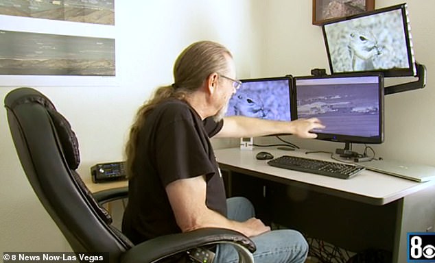 Joerg Arnu, pictured, captured audio following what he says was the crash of a top secret aircraft at Area 51 last month