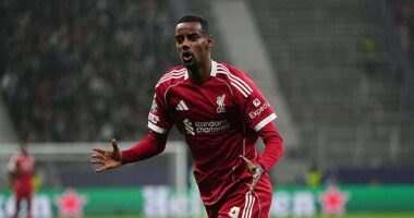 Alexander Isak was withdrawn at half-time of Liverpool's clash with Eintracht Frankfurt with a 'groin injury'