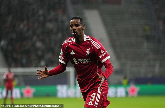 Alexander Isak was withdrawn at half-time of Liverpool's clash with Eintracht Frankfurt with a 'groin injury'
