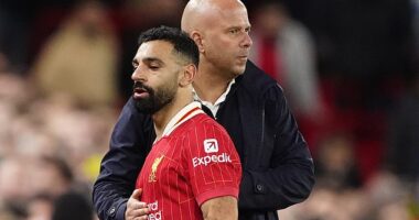 Arne Slot says he is happy to see Mo Salah looking agitated when not picked for the starting XI