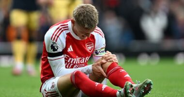 Arsenal have confirmed Martin Odegaard has sustained a medial collateral ligament injury