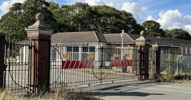 Private company Serco has put forward plans to set up asylum accommodation centres at ex-military bases, it is understood. The scheme could see migrat hotels all shut within a year, potentially by using sites such as RAF Scampton (pictured) in Lincolnshire