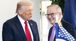 Awkward moment Donald Trump confronts Kevin Rudd during White House meeting with Anthony Albanese - after the PM signs critical minerals deal and gets AUKUS assurance
