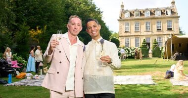 A bar manager who won a life-changing £4million Omaze home has revealed he recently got married in the stunning mansion. Paul Knight, left, pictured with his husband, Justin Snowdon, right