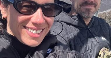 Home And Away star Beau Brady, 43, (right) has finally found his happily ever after, debuting a stunning new girlfriend Sarah Bonett (left) on social media in recent days