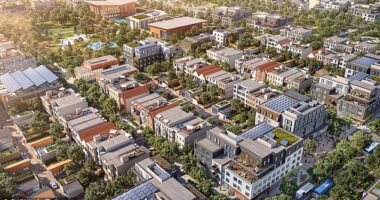 A group of billionaires have scrapped their plans to build a new California city from scratch as they unveiled a new alternative - dubbed 'California Forever' (seen in a rendering)