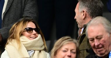 Christian Horner joined his wife Geri at Watford's Championship clash at Coventry on Saturday
