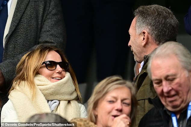 Christian Horner joined his wife Geri at Watford's Championship clash at Coventry on Saturday