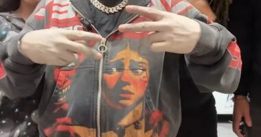 Deshae Frost shared clips of himself to his Instagram on Thursday night after painting his hands and face white while wearing a red hair wig