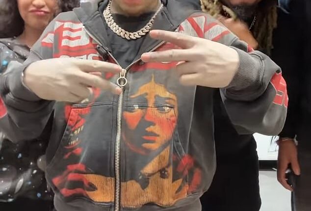 Deshae Frost shared clips of himself to his Instagram on Thursday night after painting his hands and face white while wearing a red hair wig