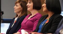 Bridget Phillipson (centre) was viewed as the leadership's candidate by dint of her status as a serving Cabinet minister