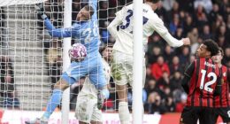 Forest keeper Mat Sels is helpless as Marcus Tavernier's corner goes straight in for 1-0