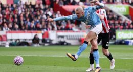 Erling Haaland scored the only goal of the game as Man City edged out Brentford on Sunday