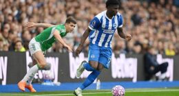 Carlos Baleba (right) is finding his groove once again after strong Manchester United interest