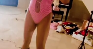 Britney Speaks, 43, hit back at claims her LA mansion 'dirty' while modelling a tiny swimsuit in a yet another bizarre Instagram post on Monday.