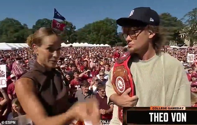 Theo Von was shut down by ESPN host Jess Sims after asking her out on live TV