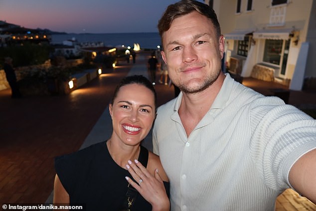 Footy presenter Danika Mason has announced her engagement to former NRL star Liam Knight while on a romantic European holiday
