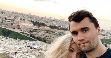Charlie Kirk and his wife Erika in Israel