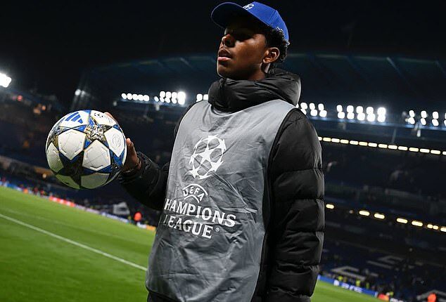 Thiago Silva's son Isago, 16, was on ballboy duty for Chelsea against Benfica on Tuesday