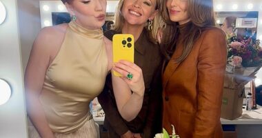 Cheryl reunited with her Girls Aloud bandmates Kimberley Walsh and Nicola Roberts for a sweet selfie shared to Instagram on Thursday
