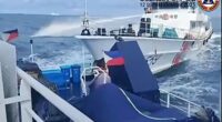 Chinese coast guard fires water cannon and rams Philippine vessel in disputed South China Sea