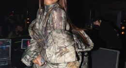 Ciara wowed in a racy camo catsuit as she got behind the DJ decks to celebrate her 40th birthday in New York on Friday