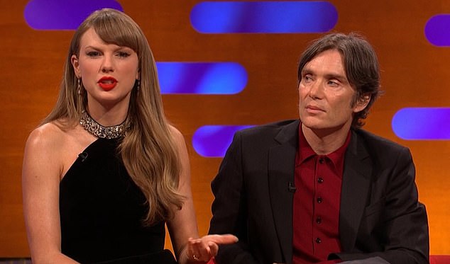 Cillian Murphy has been called out for his 'resting bored face' while listening to Taylor Swift is talking about her engagement to fiancé Travis Kelce