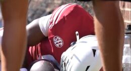 Oklahoma football star Keontez Lewis crashed into a brick wall in a scary incident Saturday