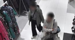 Video footage shows a mother-daughter pair who spent 90 minutes trying on clothes in the three-floor department store while hiding clothes they wanted to steal in their handbags