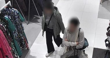Video footage shows a mother-daughter pair who spent 90 minutes trying on clothes in the three-floor department store while hiding clothes they wanted to steal in their handbags