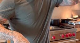 David Beckham poked fun at wife Victoria's lack of cooking skills as he swigged shots while single-handedly preparing the family's Sunday lunch this week