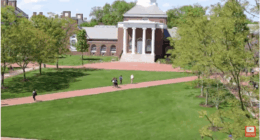 The University of Delaware campus on a sunny day.
