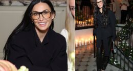 Demi Moore showed off her ageless beauty as she attended a Bobbi Brown make-up event in California . The Ghost actress, 62, was among the stars who headed to San Vicente Bungalows in West Hollywood for the Bobbi Brown x Sara Foster event on Tuesday. Demi looked radiant at the event with her flawless skin on display as she celebrated actress Sara's new role as celebrity brand ambassador for the cosmetics brand.