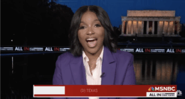 Rep. Jasmine Crockett, a Texas Democrat, appears on MSNBC.