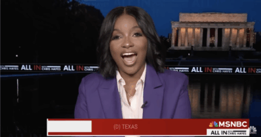 Rep. Jasmine Crockett, a Texas Democrat, appears on MSNBC.
