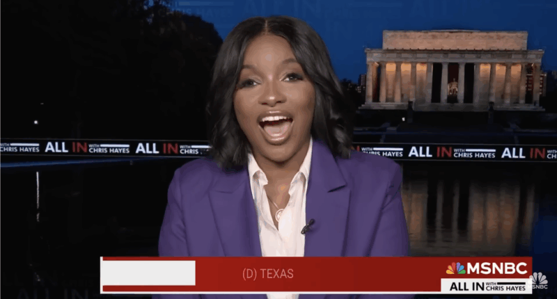Rep. Jasmine Crockett, a Texas Democrat, appears on MSNBC.