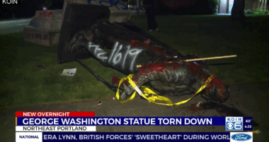 George Washington statue vandalized in OR.