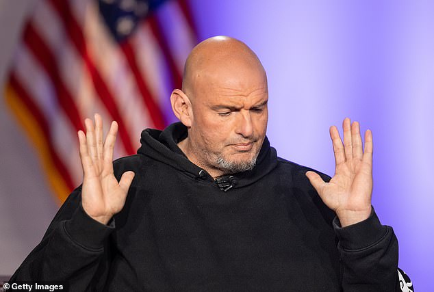U.S. Senator John Fetterman during the sixth installment of The Senate Project moderated by FOX NEWS anchor Shannon Bream at the Edward M. Kennedy Institute for the United States Senate on June 2, 2025 in Boston, Massachusetts