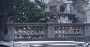 Photos on Monday showed a backhoe ripping into the once-pristine structure that has formed part of the White House complex for more than a century