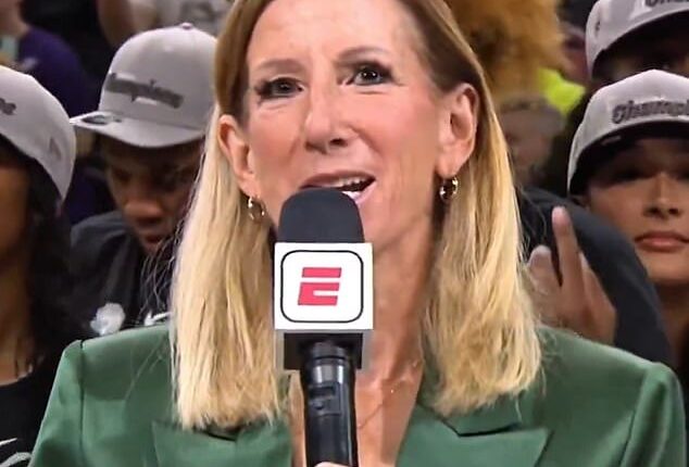 Several fans in Phoenix were seen giving the finger as Cathy Engelbert addressed the crowd