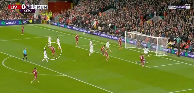 Jones was seen celebrating before Salah had even connected with - and missed - the shot