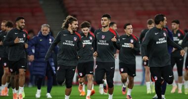 El Atlético de Madrid se entrenó en el Emirates el lunes pero no pudo utilizar las duchas de agua caliente