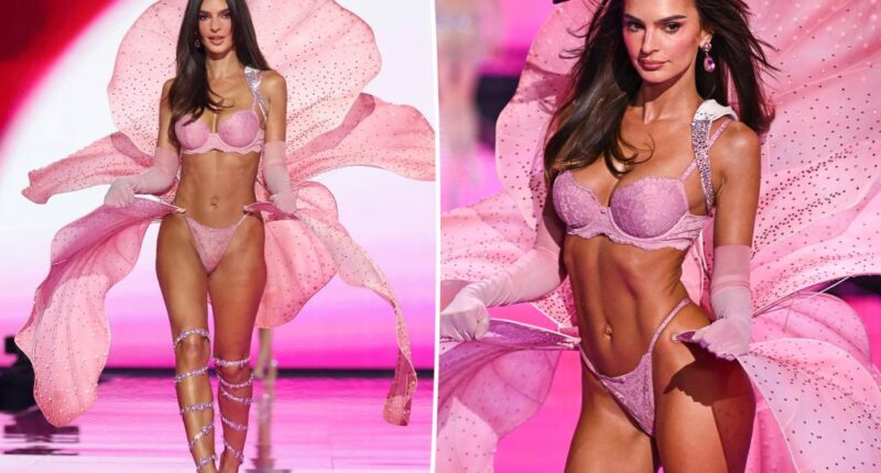 Emily Ratajkowski makes her Victoria’s Secret Fashion Show runway debut