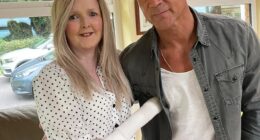 Emma Fogarty, 41, the longest living Irish person with Epidermolysis Bullosa (EB), is pictured with her supportive friend Colin Farrell