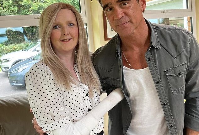 Emma Fogarty, 41, the longest living Irish person with Epidermolysis Bullosa (EB), is pictured with her supportive friend Colin Farrell